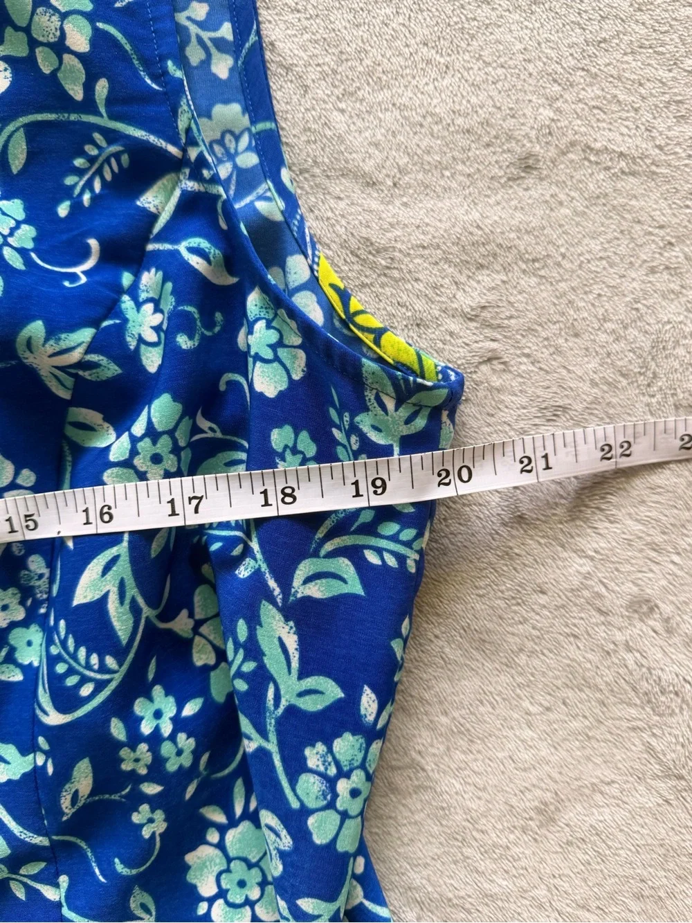 Sag Harbor 18 Blue Floral Border Wrap Dress Sleeveless